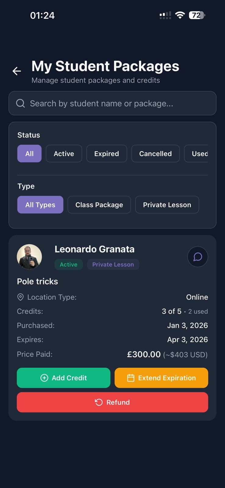 PoleSquad Student Packages